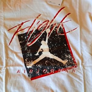 Jordan Flight t-shirt mens Medium white black/red